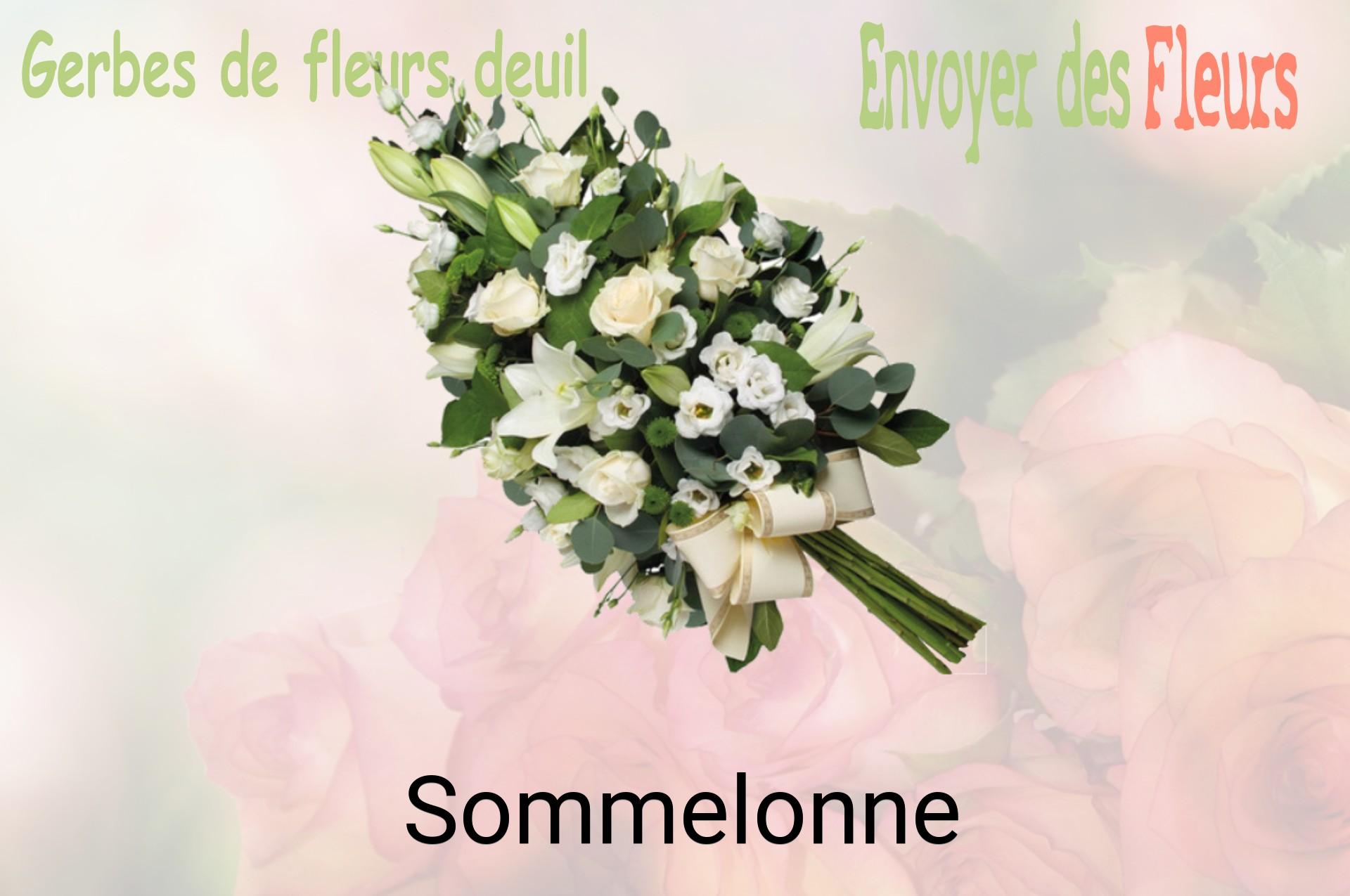 Gerbe de fleurs de deuil livrée à Sommelonne